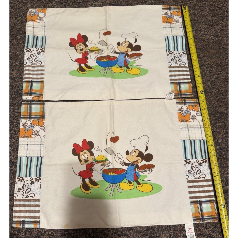 Vintage Disney Mickey And Minnie‎ Barbecue Placemats X2